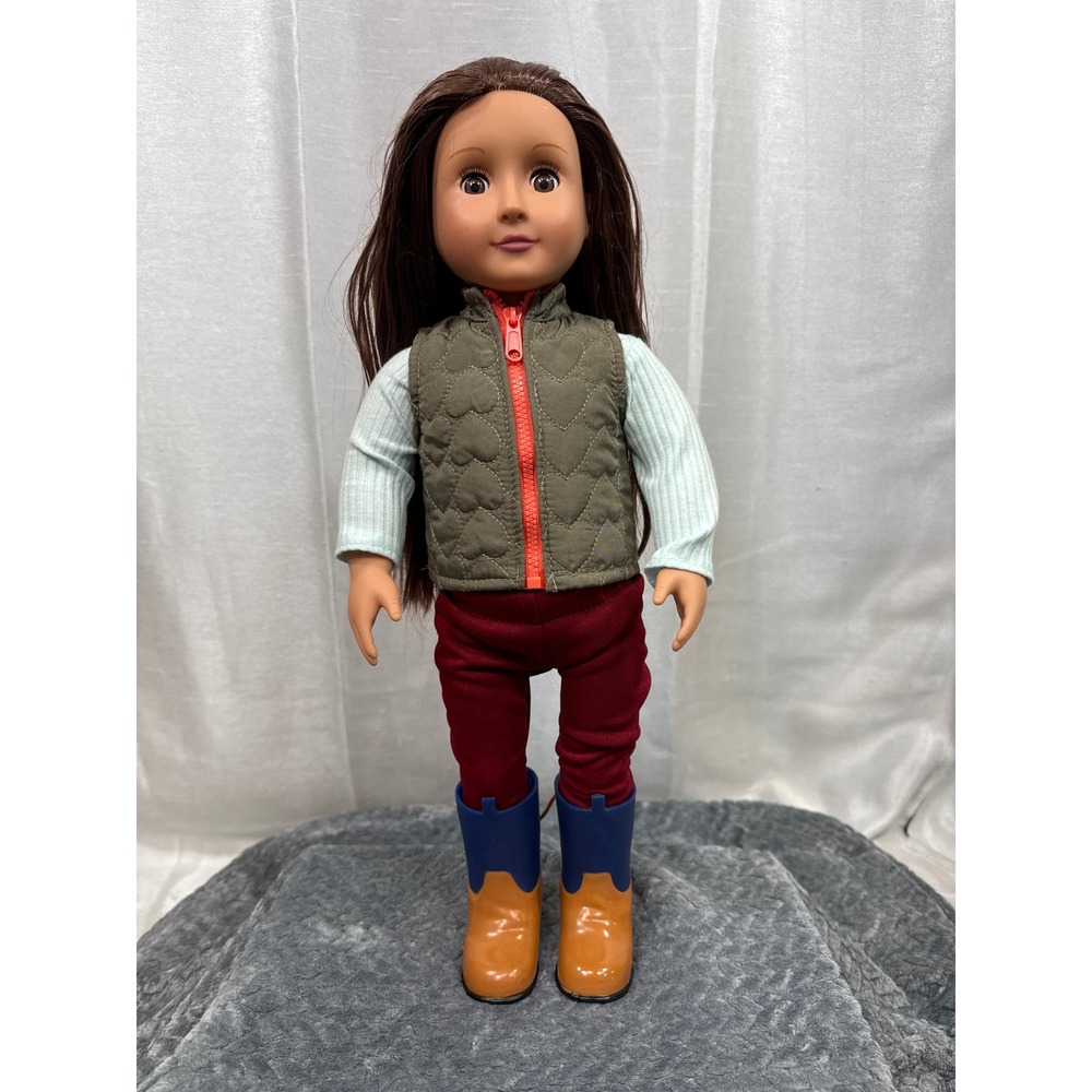 Our Generation 18" Equestrian Doll Brown Hair‎ Brown Eyes Riding Outfit Helmet
